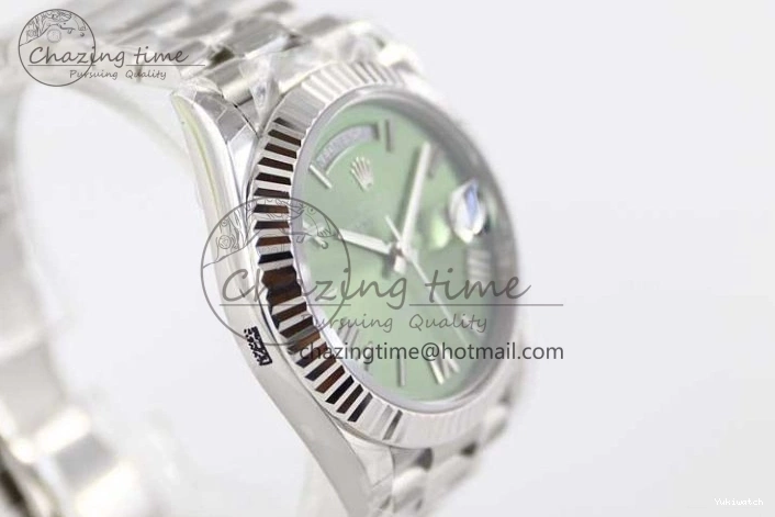 SS 904L Steel 40mm Roman Day Edition Best on 1:1 TWF Green A2836 SS Dial Date Bracelet 0123